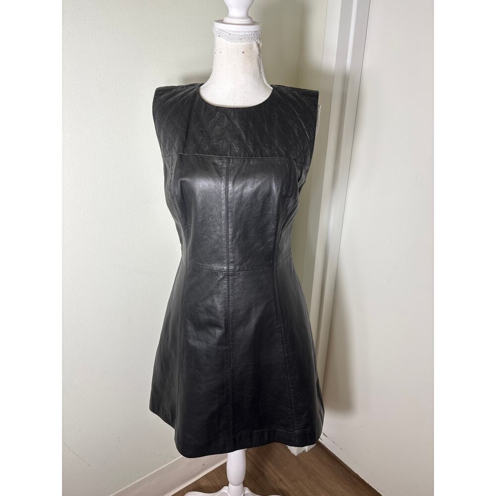 Miss Wu 100% Leather Mini Dress Sz 8